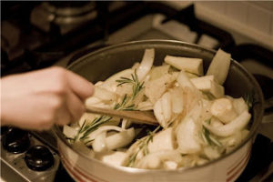 herbs and vegetables for the stew