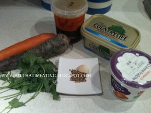 ingredients for purple carrot soup