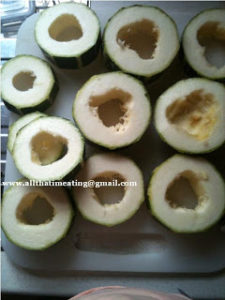 sliced and cored marrow