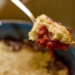 baked damson and apple crumble
