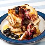 Blackcurrant Pancakes - cut open to the middle