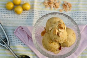 Greengage and Almond Ice Cream