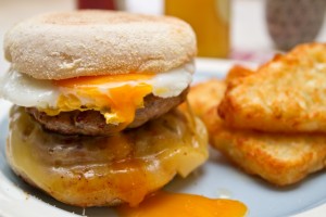 sausage cheese and egg muffin