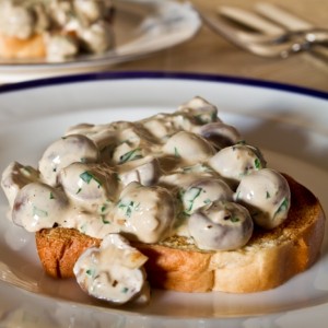 creamy wild garlic and mushrooms on brioche toast - all that i'm eating