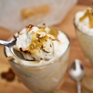 rhubarb hazelnut and honeycomb fool