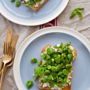 broad beans on toast