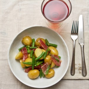 new potato green bean and iberico ham salad