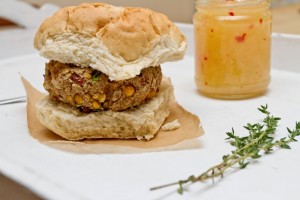 caribbean spicy bean burger