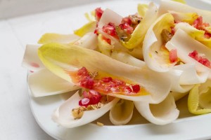 chicory walnut pomegranate salad with clementine dressing