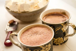 whisked hot chocolate with marshmallows