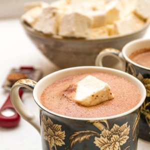 homemade marshmallows on top of hot chocolate