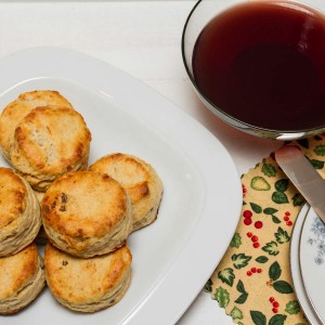 stilton cheese scones and homemade jelly
