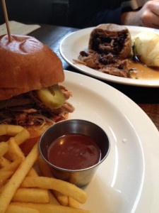 Pulled Pork Burger and Mushroom Suet Pudding at No 5 Winchester