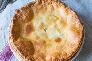 leek and cheese pie baked
