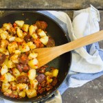 Potato, pepper and chorizo hash