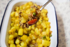 Bombay Potato Topped Curried Lamb Pie 