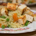 Pilaf with peas, carrots and paneer
