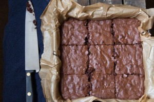 Dark chocolate, orange and hazelnut brownies