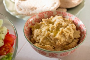 hummus with greek salad