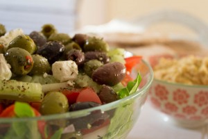 Greek Salad, Hummus and Pitta Bread