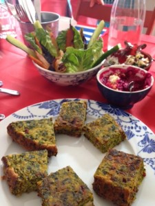 omelette and crudites