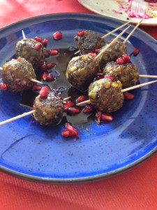 pistachio and turkey meatballs at Israeli pop-up dinner