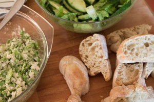 Broad Bean and Feta Smash with Cucumber Dill Salad