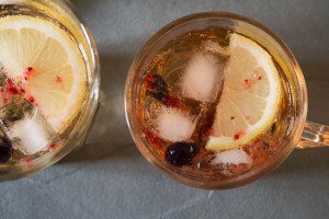 Elderflower and Blackcurrant Gin and Tonic bird's eye