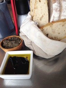 Bread and oils at Baravin restaurant