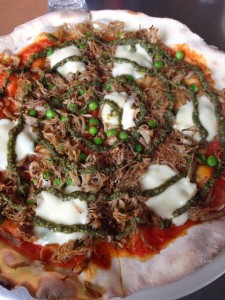 Lamb pizza at Baravin