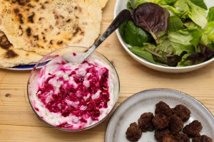 Beetroot Tzatziki with Quick Flatbreads and Beef Koftas - All That I'm Eating (2 of 2)