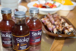 stokes sauces on the table