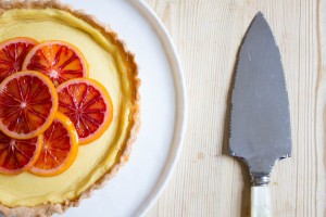 Blood Orange Tart topped with caramelised blood orange slices