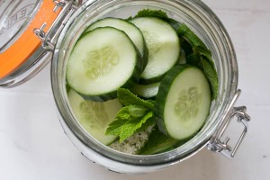 Elderflower, Cucumber and Mint Gin - before adding gin