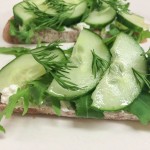 Original Philadelphia with soda bread, cucumber, dill and rocket