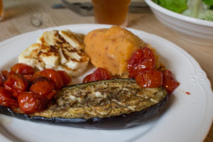 Baked Aubergine, Halloumi and Tomato Mashed Potato - All That I'm Eating