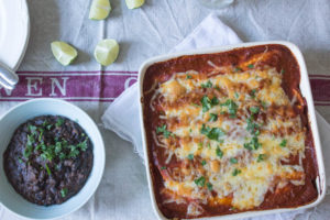 Chicken Enchiladas with black beans