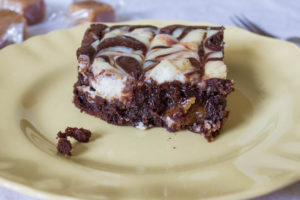 Chocolate Fudge Cheesecake Brownies - close up