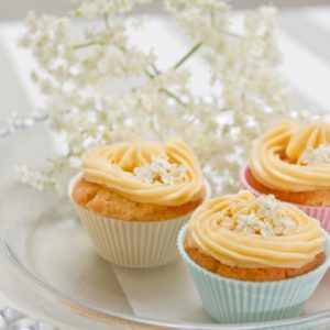 Iced elderflower cupcakes