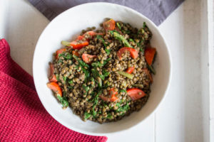 Lentils, chard and tomatoes