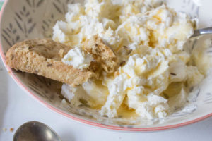 Spanish Fennel Biscuits dipped in cheese and honey