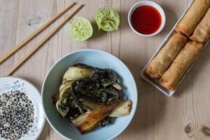 Sticky soy chard