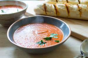 Smoky Chipotle Tomato Soup - with tomato bread