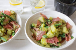  Wild Garlic and Crispy Fried Salami Potato Salad