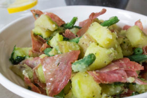  Wild Garlic and Crispy Fried Salami Potato Salad