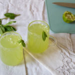 Elderflower cucumber and mint mixed with sparkling water