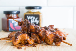 sticky chicken skewers