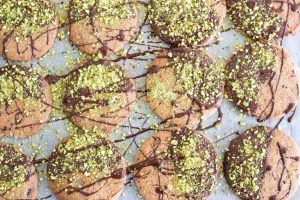 Dark Chocolate Orange and Pistachio Biscuits