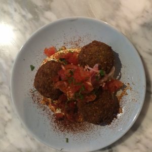 falafel on marble table
