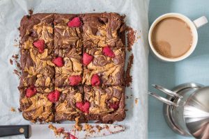 peanut butter and raspberry brownies